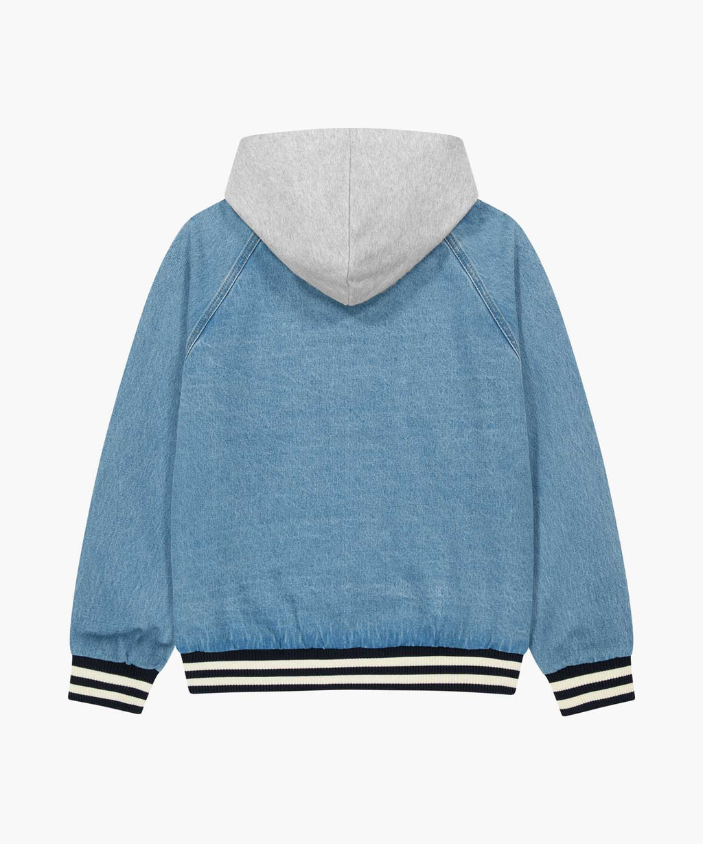 Marithe & Francois Girbaud - Classic Logo Raglan Denim Varsity Jacket (Light Blue) product image 7 | TRAB K-Fashion Australia