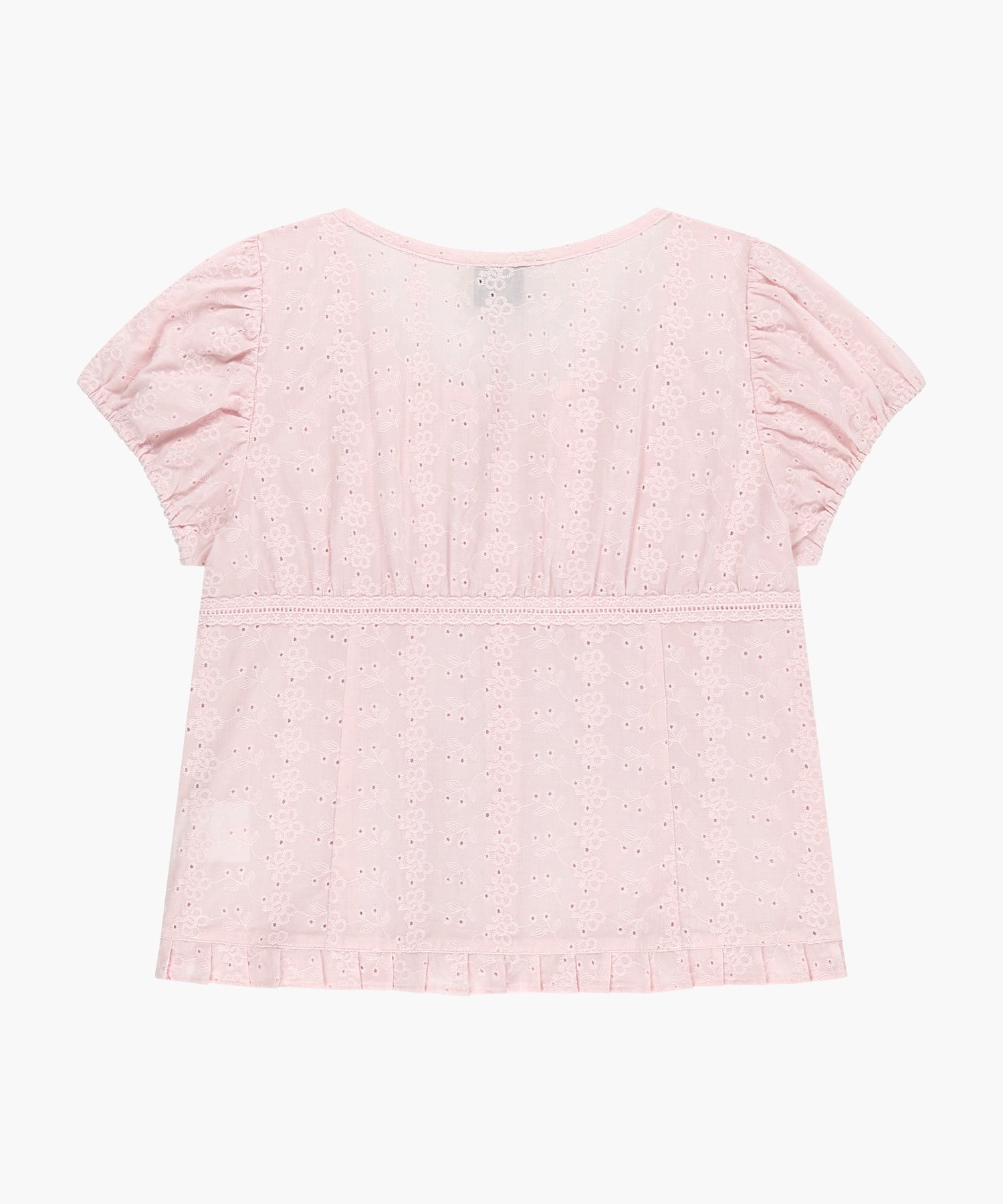 Marithe & Francois Girbaud - Puff Sleeve Lace Shirt (Light Pink) product image 7 | TRAB K-Fashion Australia