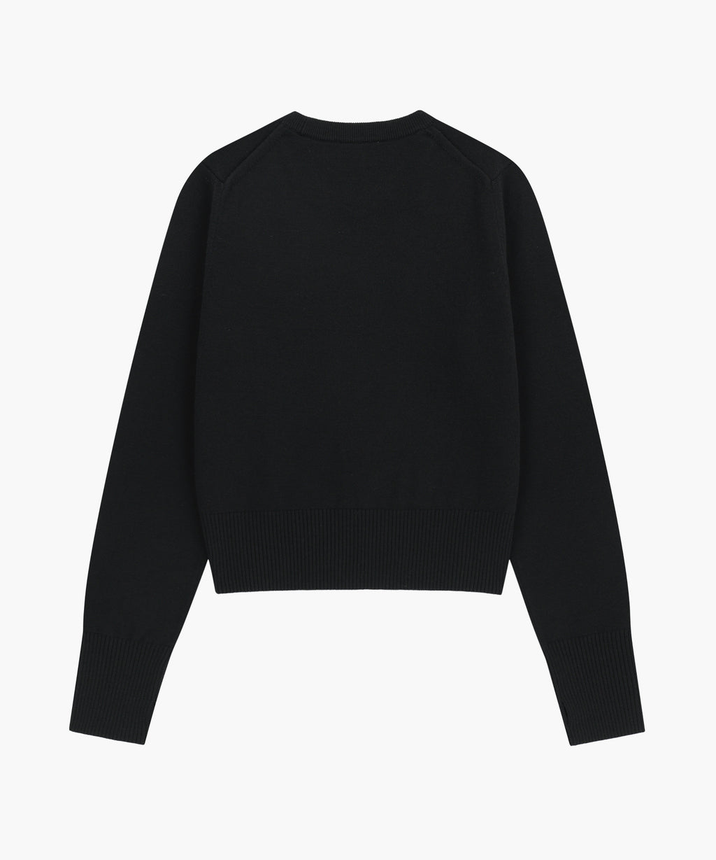 Marithe & Francois Girbaud - Small Classic Logo Crop Knit Pullover (Black) product image 7 | TRAB K-Fashion Australia