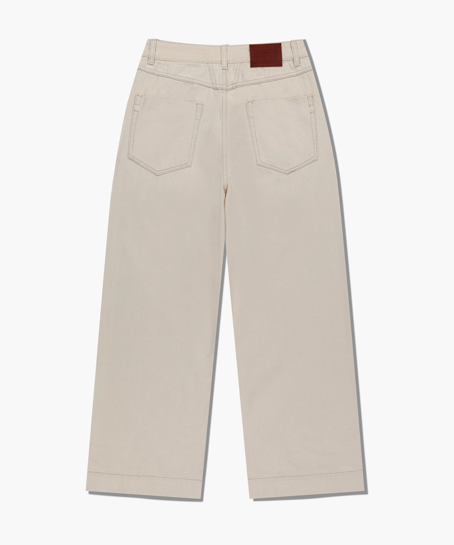 Marithe & Francois Girbaud - Low-waist Tuck Wide Denim Pants (Ecru) product image 7 | TRAB K-Fashion Australia