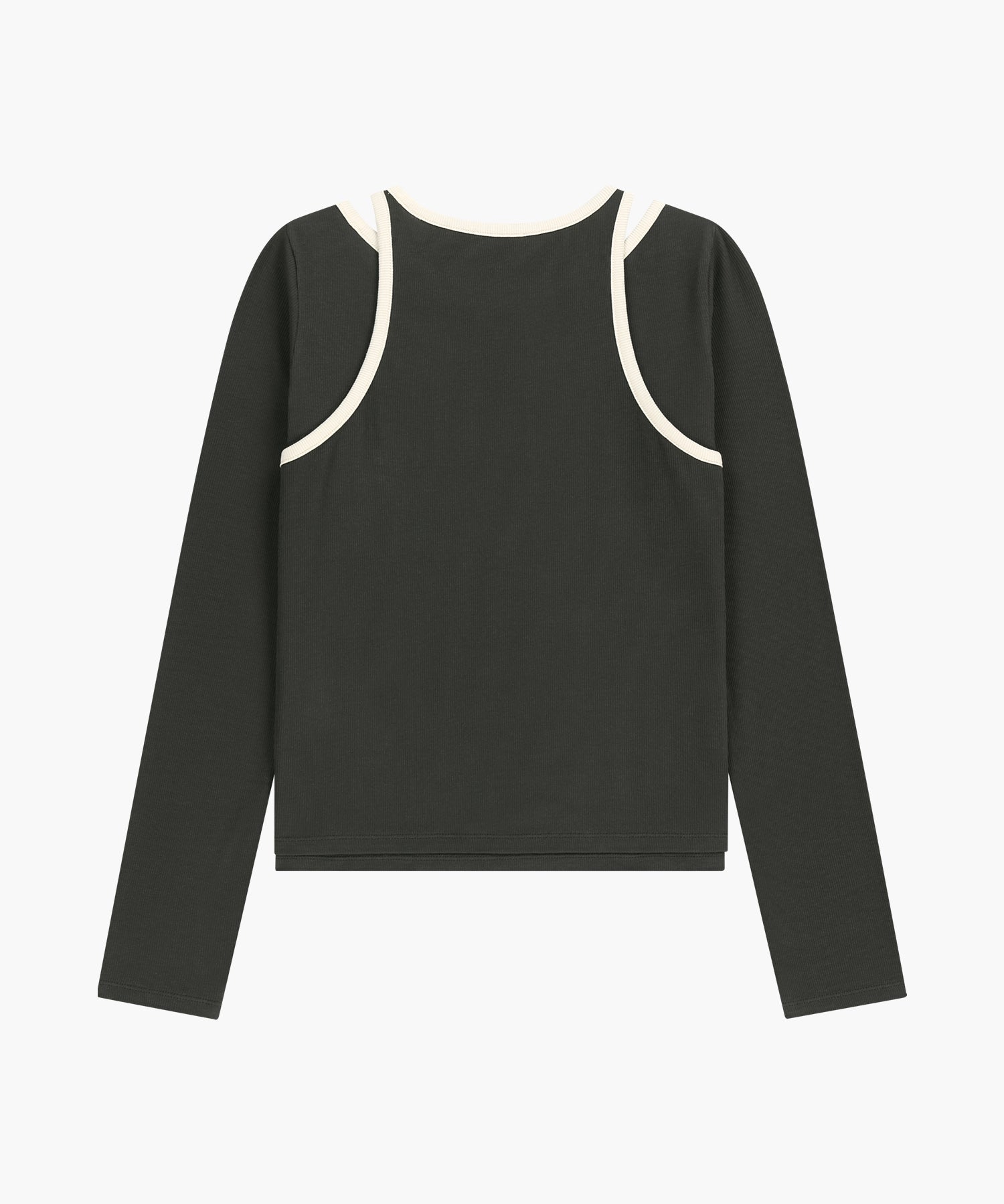 Marithe & Francois Girbaud - Sleeveless Layered Long Sleeve Tee (Charcoal) product image 7 | TRAB K-Fashion Australia