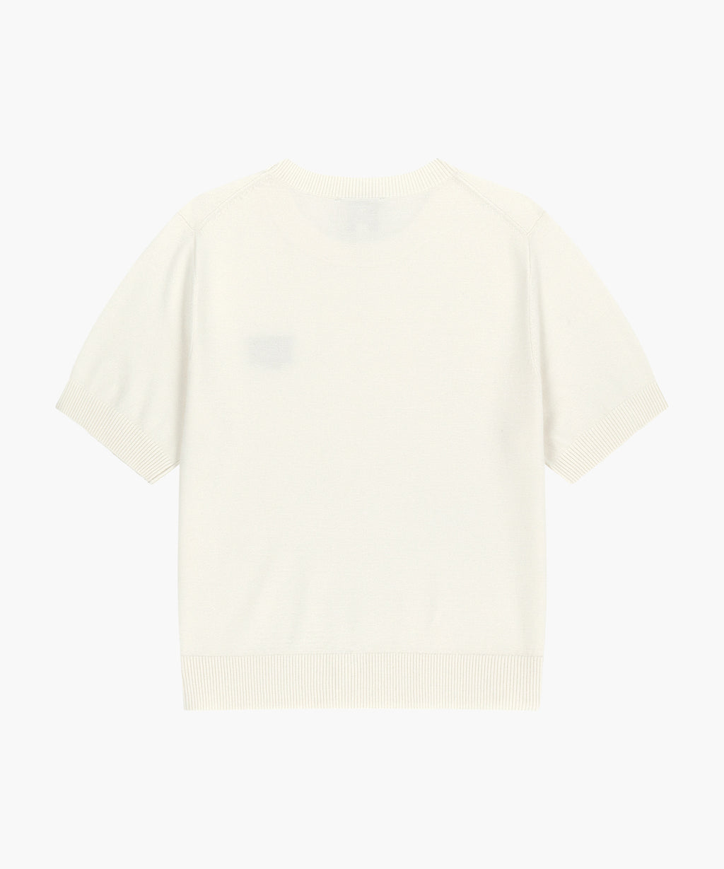 Marithe & Francois Girbaud - Small Classic Logo Half Knit Pullover (Ivory) product image 9 | TRAB K-Fashion Australia