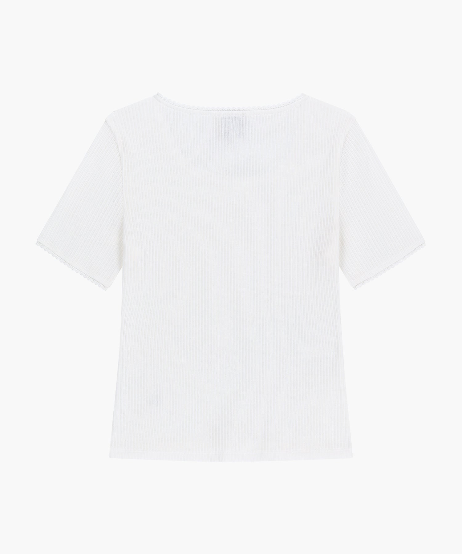 Marithe & Francois Girbaud - Square Neck Lace Detail Tee (White) product image 7 | TRAB K-Fashion Australia