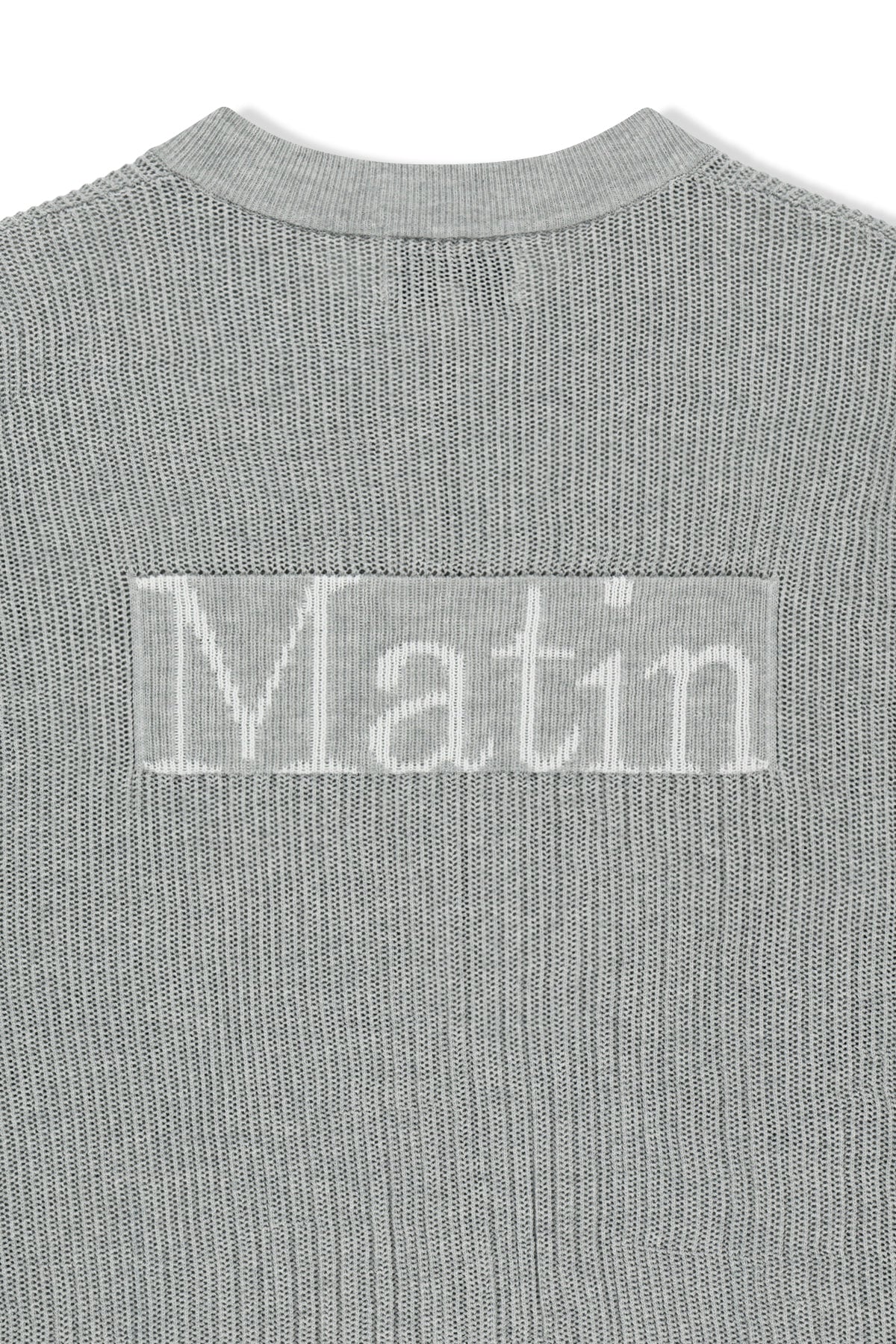 Matin Kim - Back Logo Jacquard Mesh Knit Zip Up (Light Grey) product image 5 | TRAB K-Fashion Australia