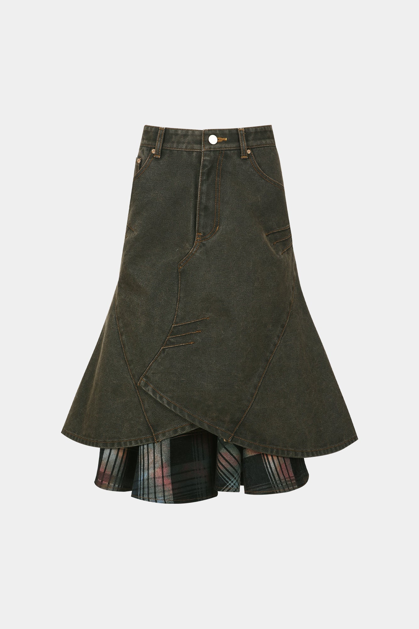 Andersson Bell - Custom Flare Layered Skirt (Sunset Brown) product image 7 | TRAB K-Fashion Australia
