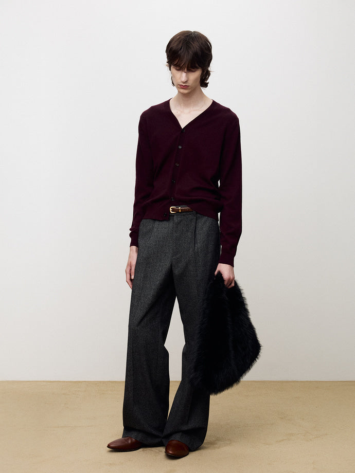 Tonywack - Super Fine Merino Wool Knit Cardigan (Burgundy) product image 8 | TRAB K-Fashion Australia