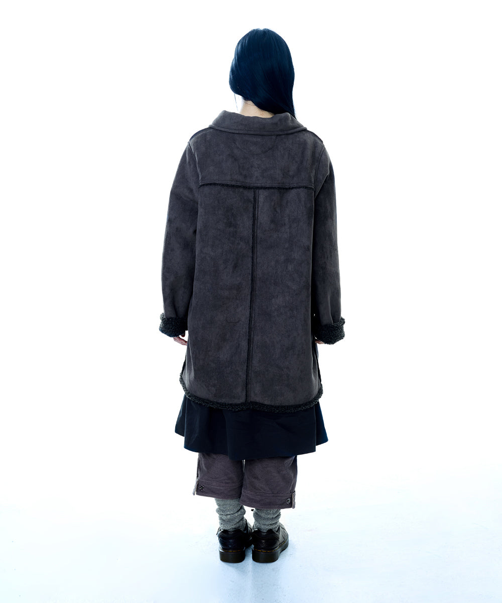 Coyseio - Round Collar Suede Jacket (Charcoal) product image 18 | TRAB K-Fashion Australia