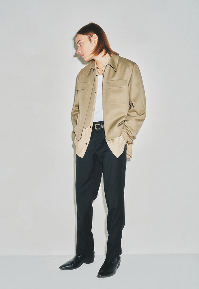 Tonywack - Super Fine Wool Double Pocket Zip Blouson (Beige) product image 2 | TRAB K-Fashion Australia