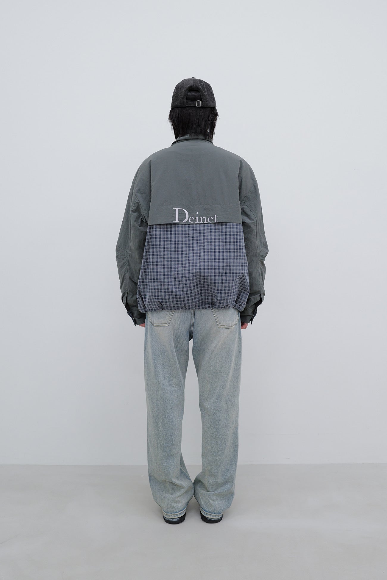 Deinet - Deinet Check Contrast Bomber Jacket (Charcoal) product image 3 | TRAB K-Fashion Australia