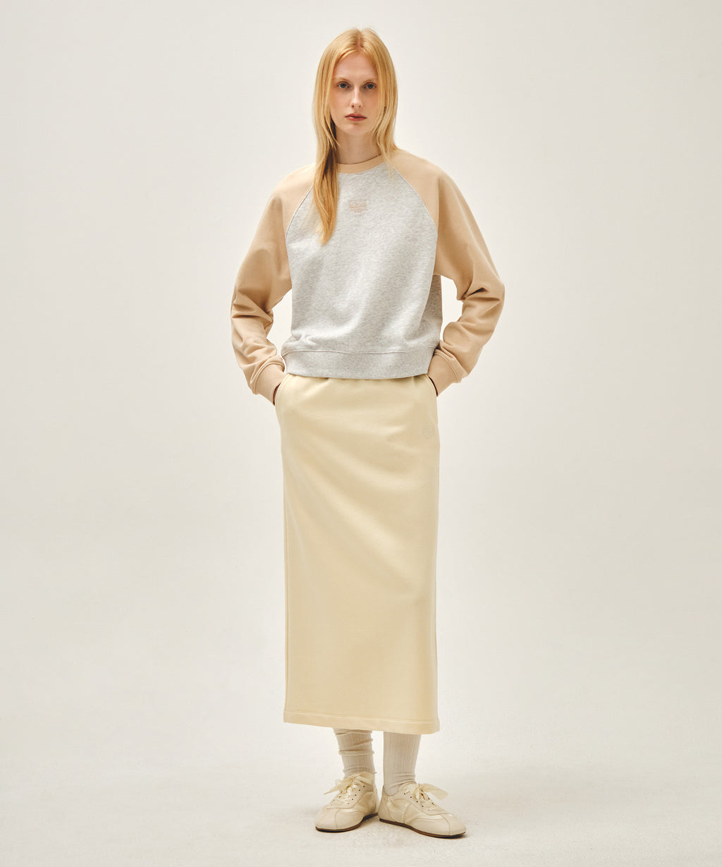 Marithe & Francois Girbaud - Block Classic Logo Raglan Crop Sweatshirt (Coral Pink) product image 5 | TRAB K-Fashion Australia
