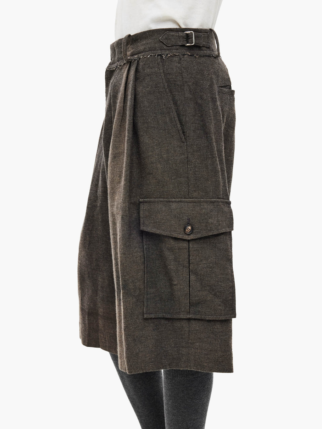 Jiyong Kim - Sun-Bleached Multi Pocket Half Trousers (Brown) product image 6 | TRAB K-Fashion Australia