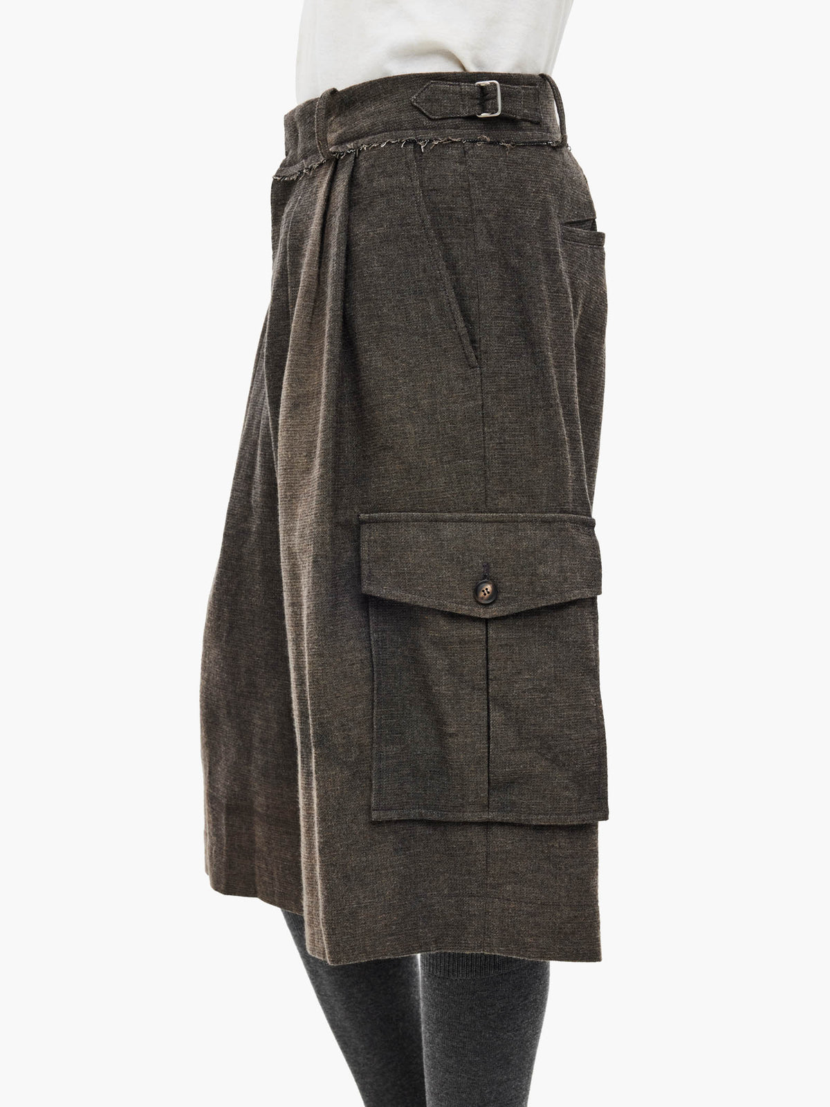 Jiyong Kim - Sun-Bleached Multi Pocket Half Trousers (Brown) product image 6 | TRAB K-Fashion Australia