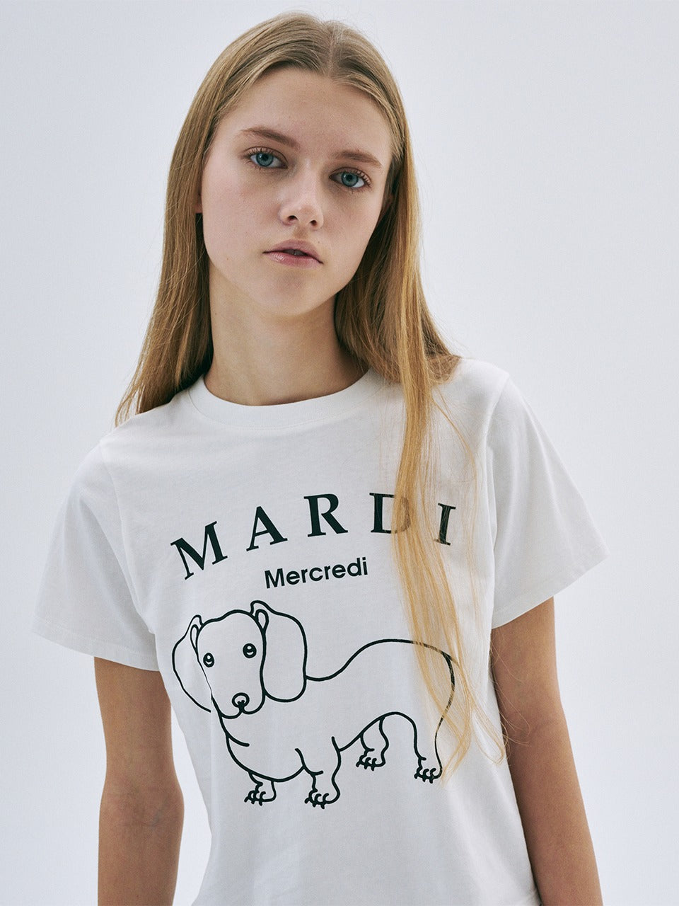 Mardi Mercredi - [Pre-Order – Ships June 24] Slim Tshirt Ddanji Ch.06 (Ivory Black) product image 1 | TRAB K-Fashion Australia