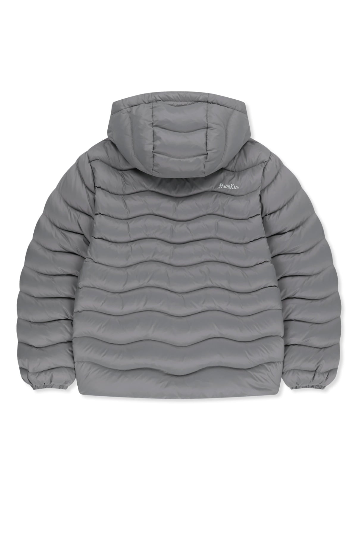 Matin Kim - Flowing Quilted Hoody Down Jumper (Light Grey) product image 3 | TRAB K-Fashion Australia