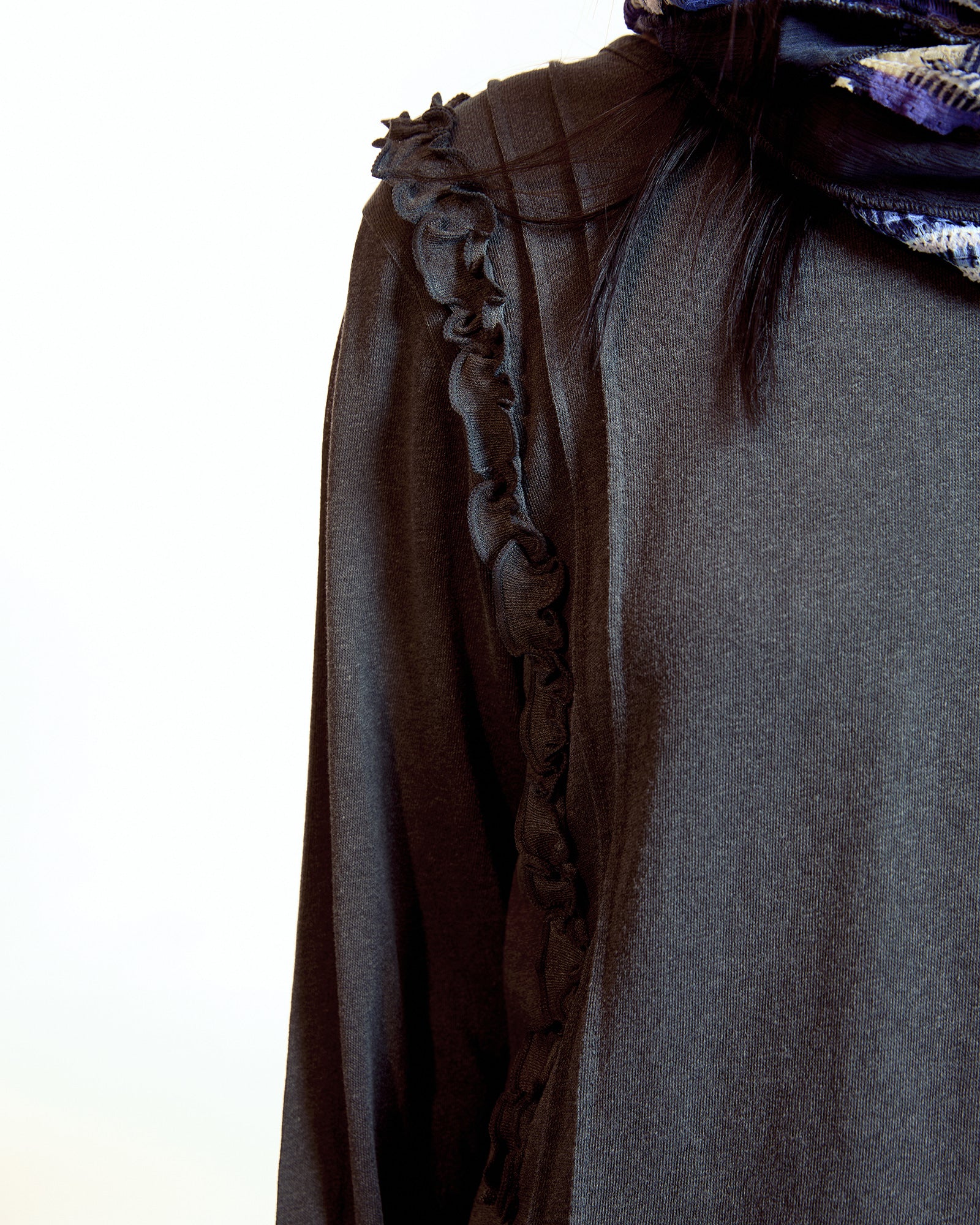 Coyseio - Double Ruffle Long Sleeve (Dark Grey) product image 2 | TRAB K-Fashion Australia