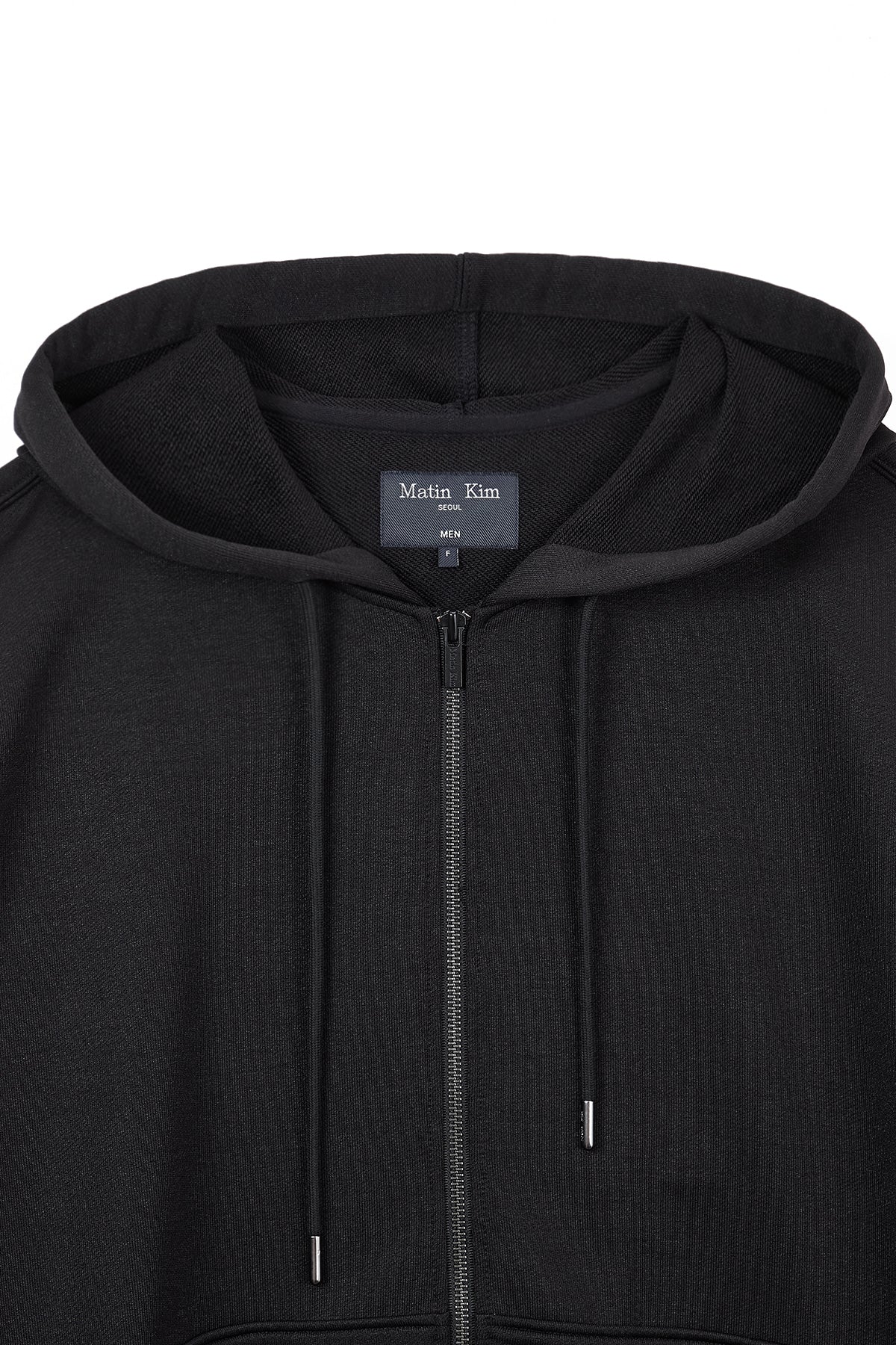 Matin Kim - Back Logo Glitter Hoody Zip Up (Black) product image 3 | TRAB K-Fashion Australia