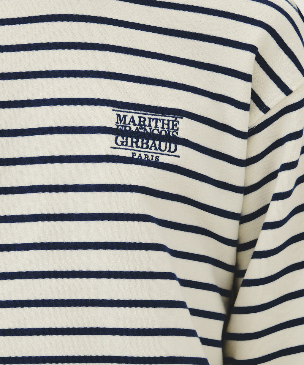 Marithe & Francois Girbaud - Small Classic Logo Stripe Sweatshirt (Ivory) product image 4 | TRAB K-Fashion Australia