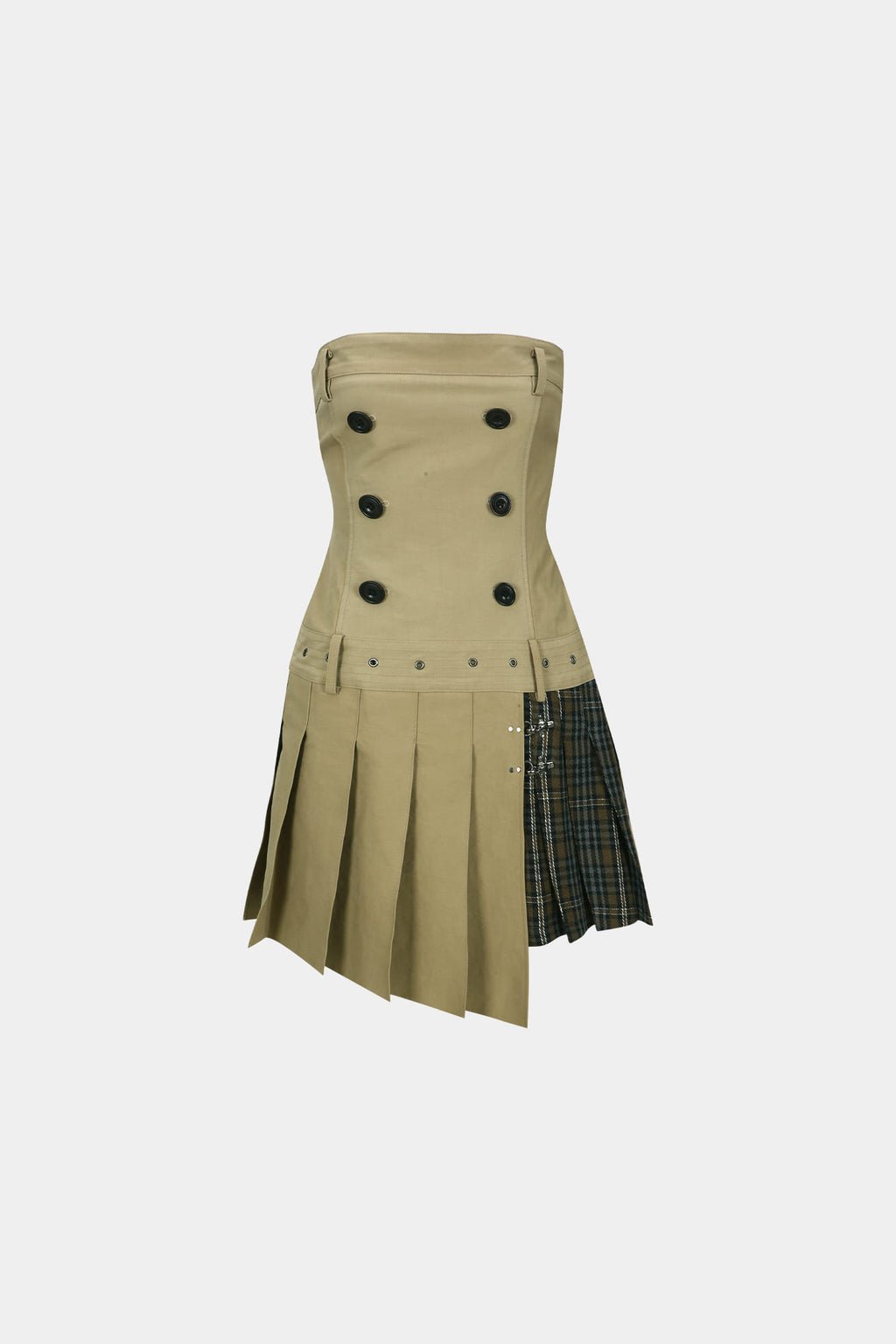Andersson Bell - Double Pleats Trench Dress (Khaki) product image 8 | TRAB K-Fashion Australia