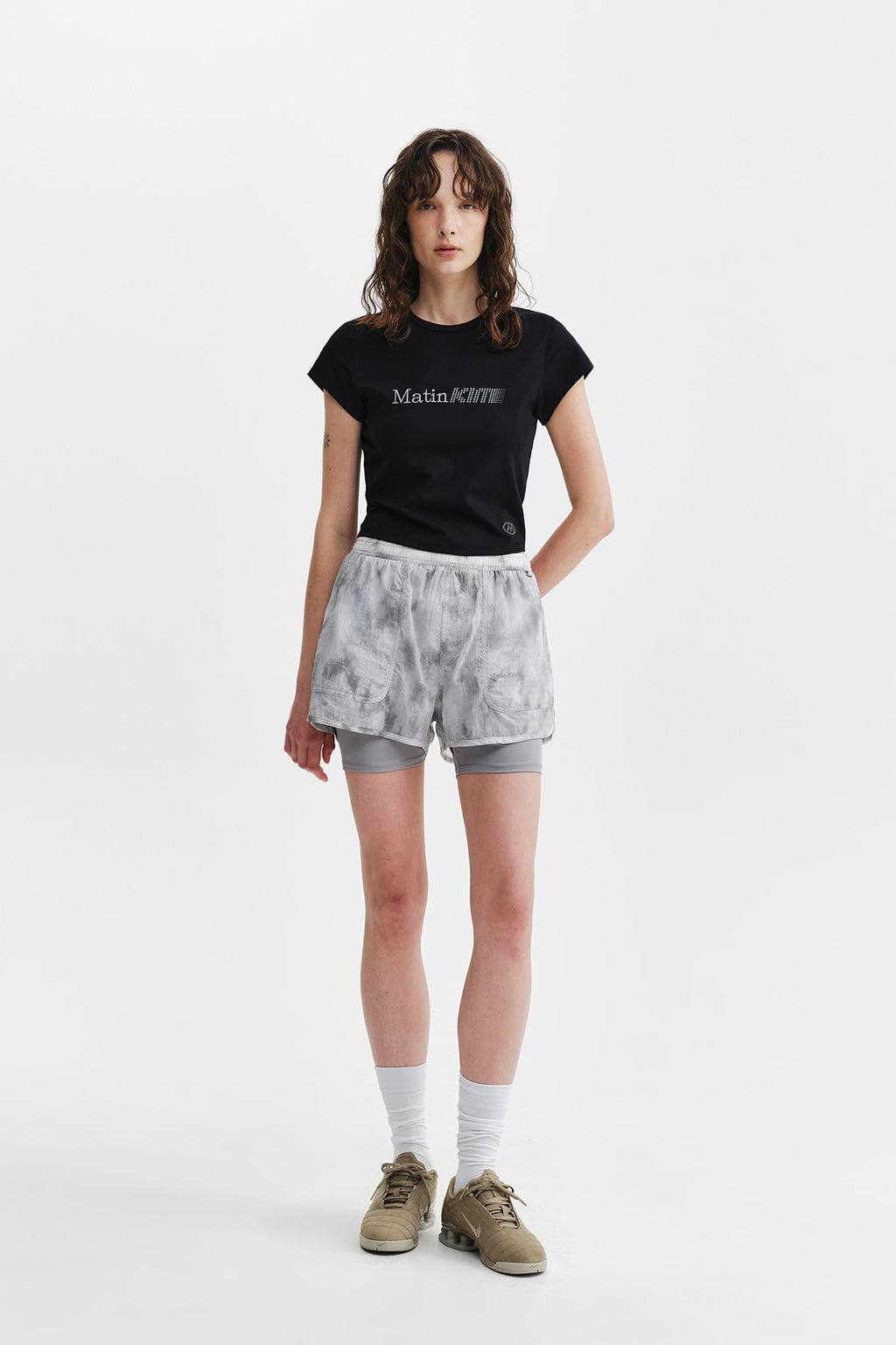 Matin Kim - Matin Pace Reflective Logo Slim Top (Black) product image 9 | TRAB K-Fashion Australia