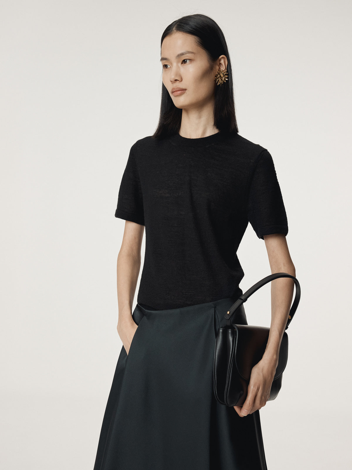 Recto - Rc Embroidery Sheer Knit Top (Black) product image 9 | TRAB K-Fashion Australia