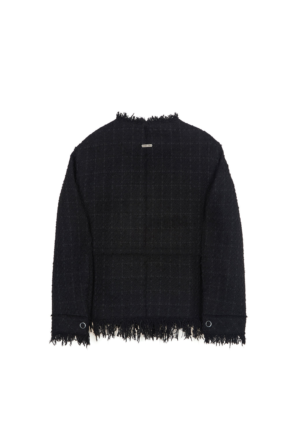 Matin Kim - Two Way Collarless Tweed Jacket (Black) product image 2 | TRAB K-Fashion Australia