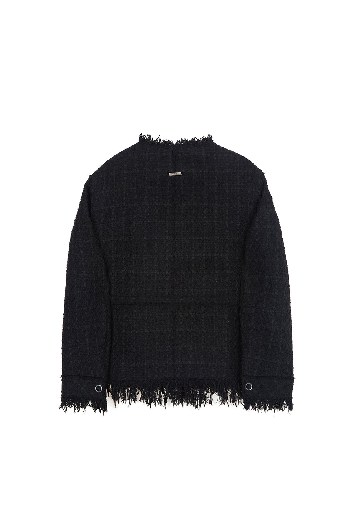 Matin Kim - Two Way Collarless Tweed Jacket (Black) product image 2 | TRAB K-Fashion Australia