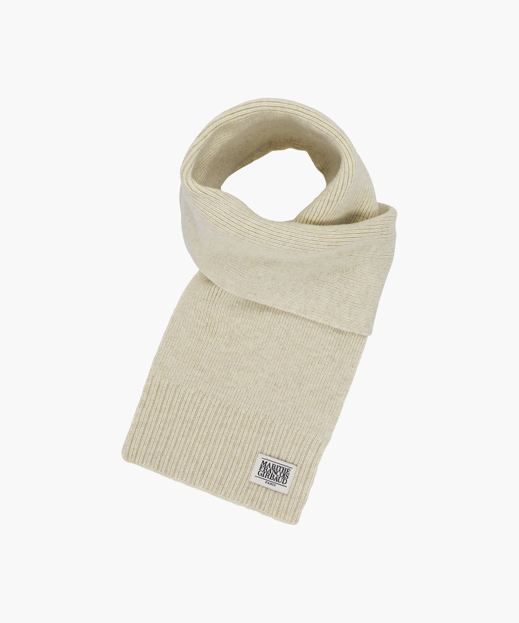 Marithe & Francois Girbaud - Classic Logo Knit Muffler (Light Beige) product image 1 | TRAB K-Fashion Australia