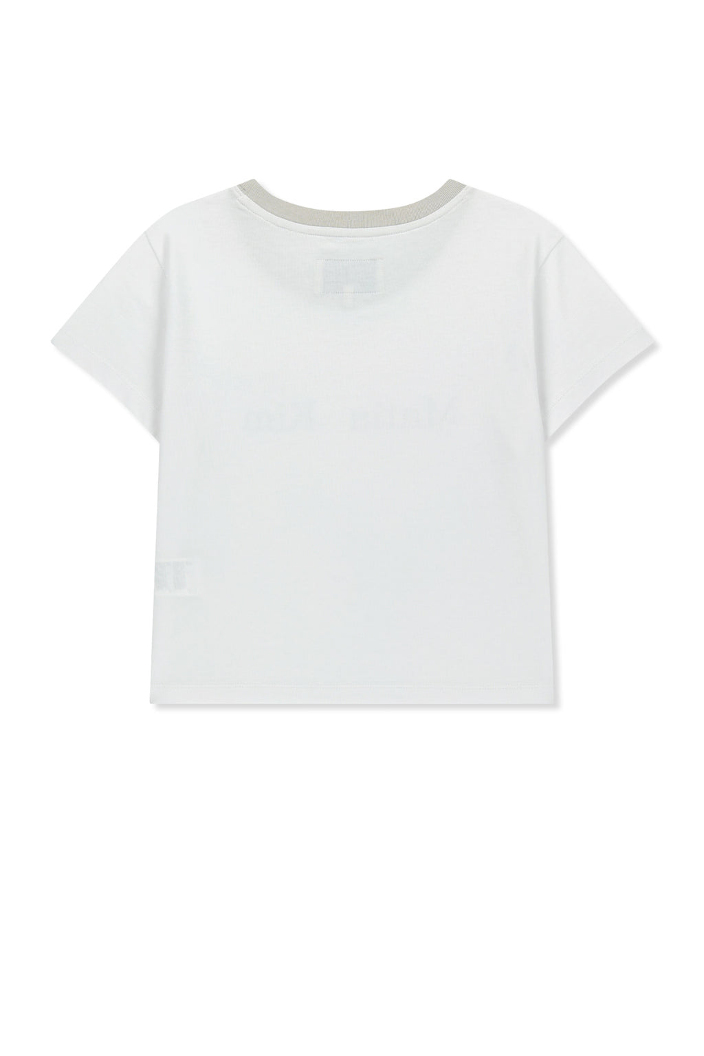 Matin Kim - Tonal Rib Logo Crop Top (White) product image 2 | TRAB K-Fashion Australia