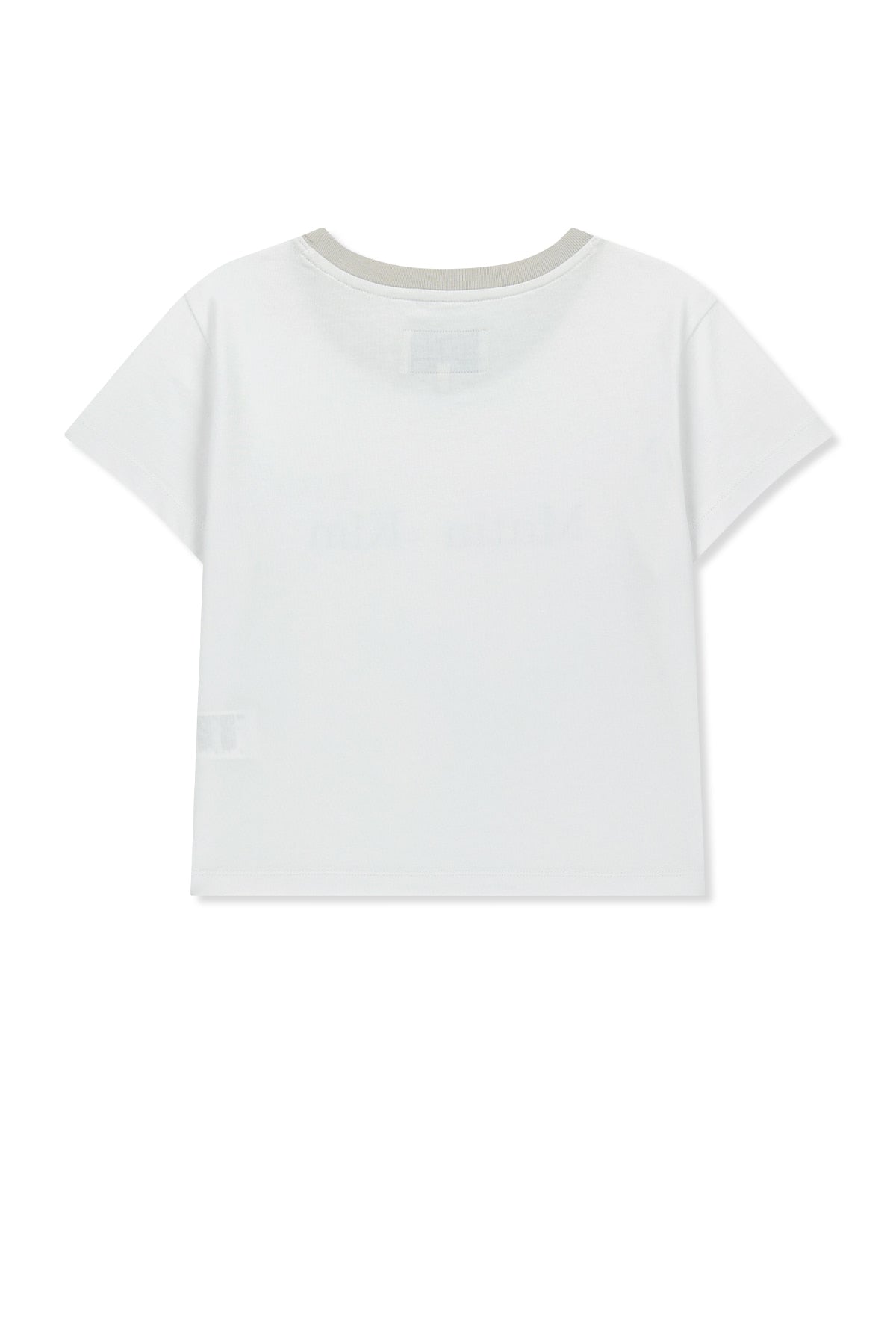 Matin Kim - Tonal Rib Logo Crop Top (White) product image 2 | TRAB K-Fashion Australia