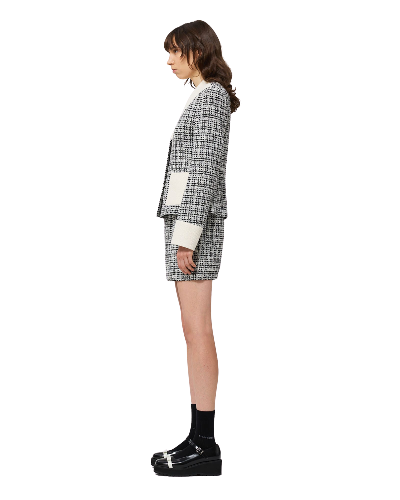 Kimhe Kim - Malevich Cropped Tweed Jacket (Black/White) product image 4 | TRAB K-Fashion Australia