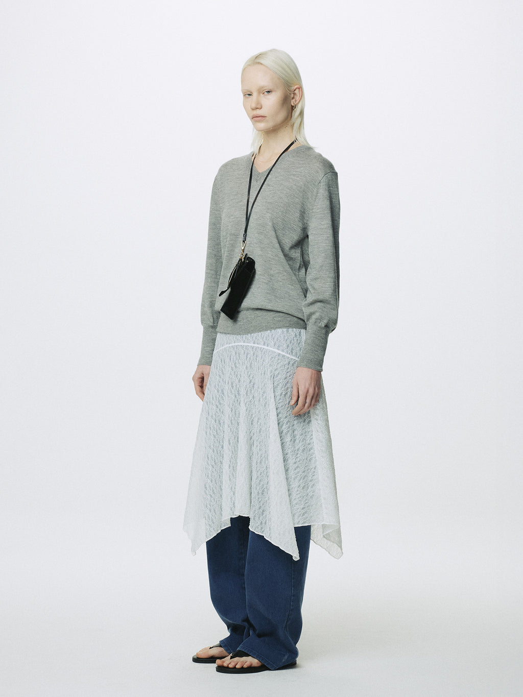 Tonywack - Lace Draped Skirt (Off White) product image 2 | TRAB K-Fashion Australia