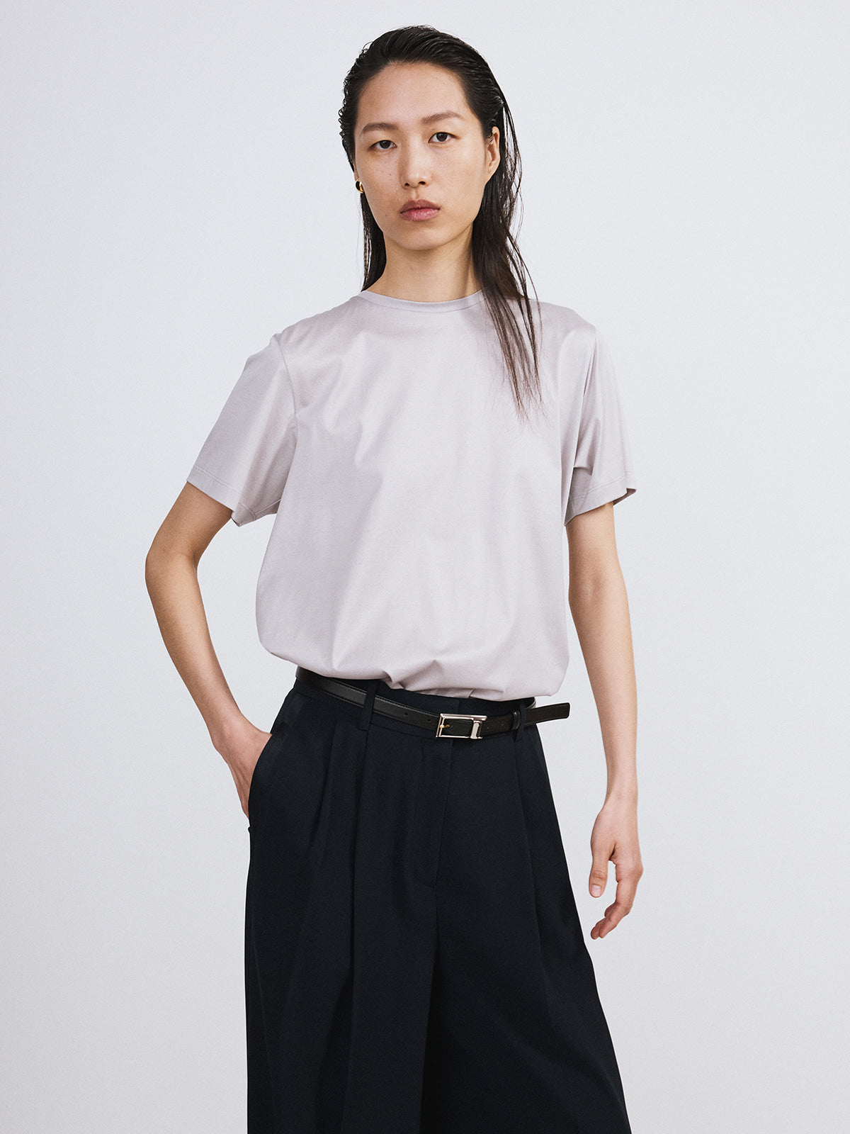 Recto - Open Back Silk Blend Scarf Top (Sepia Grey) product image 4 | TRAB K-Fashion Australia