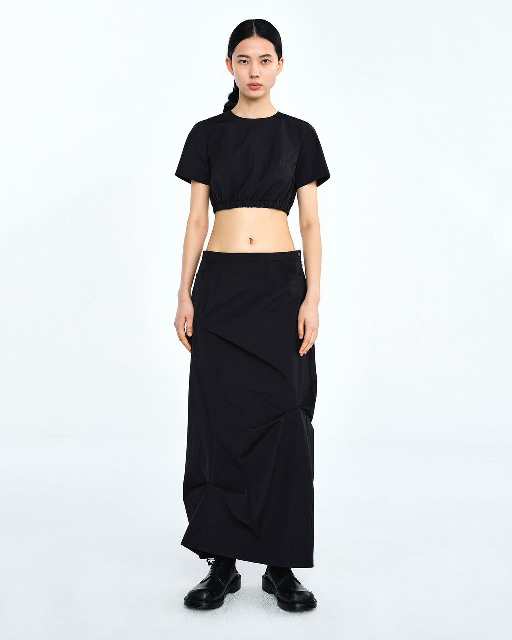 Ader Error - Flut cropped t-shirt (Noir) product image 4 | TRAB K-Fashion Australia