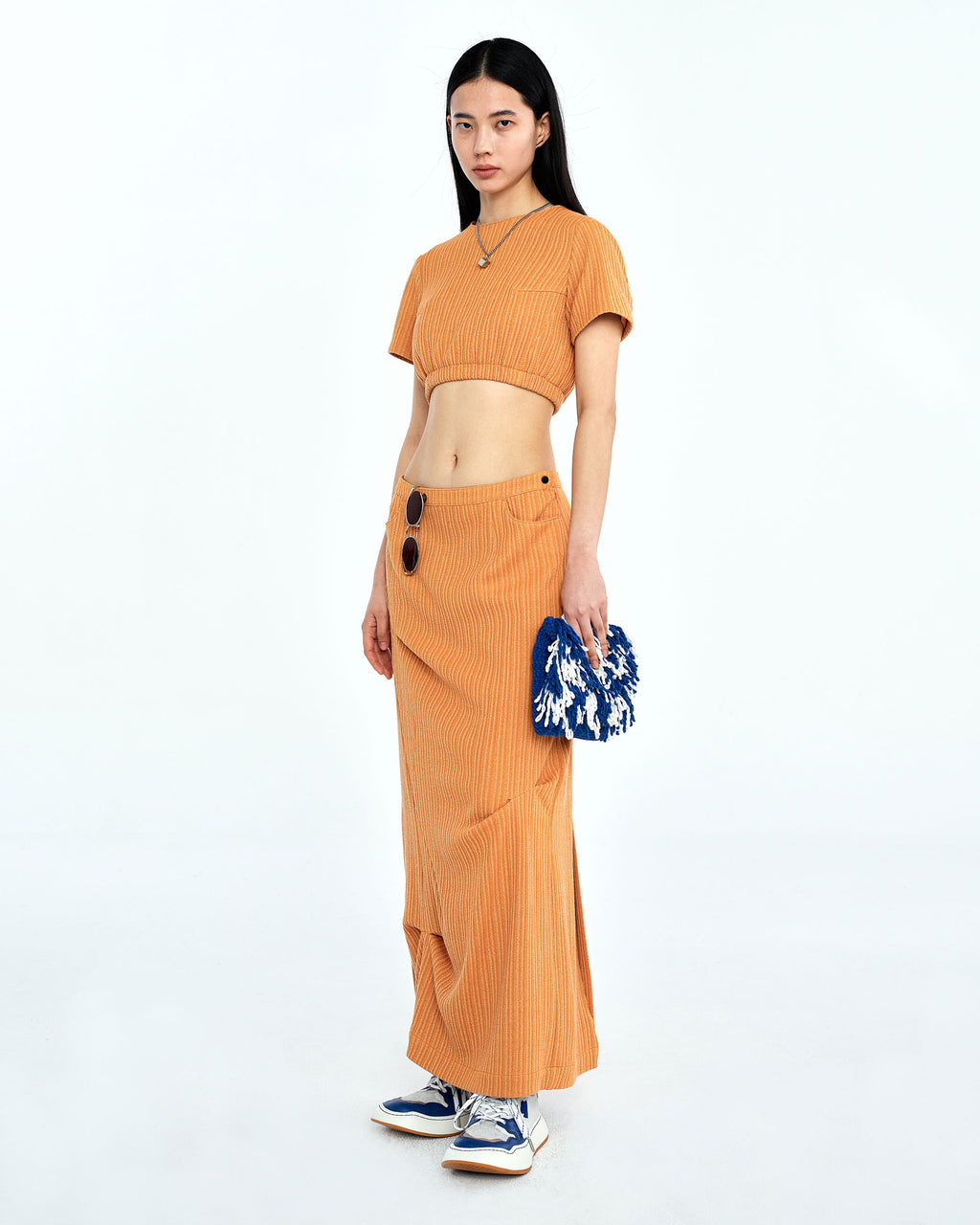 Ader Error - Flut cropped t-shirt (Orange) product image 1 | TRAB K-Fashion Australia