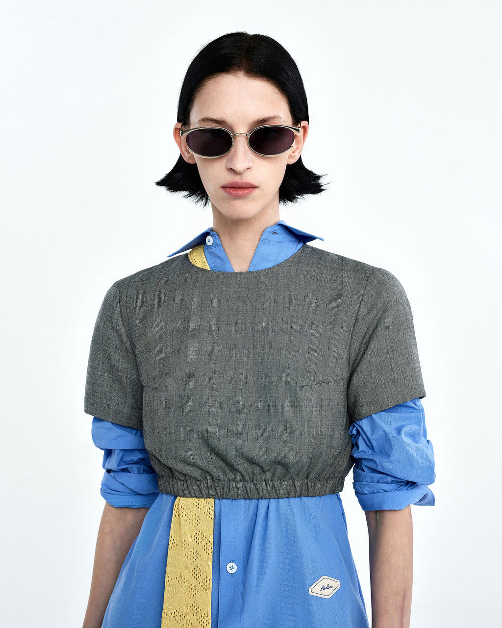 Ader Error - Flut cropped t-shirt (Gray) product image 2 | TRAB K-Fashion Australia