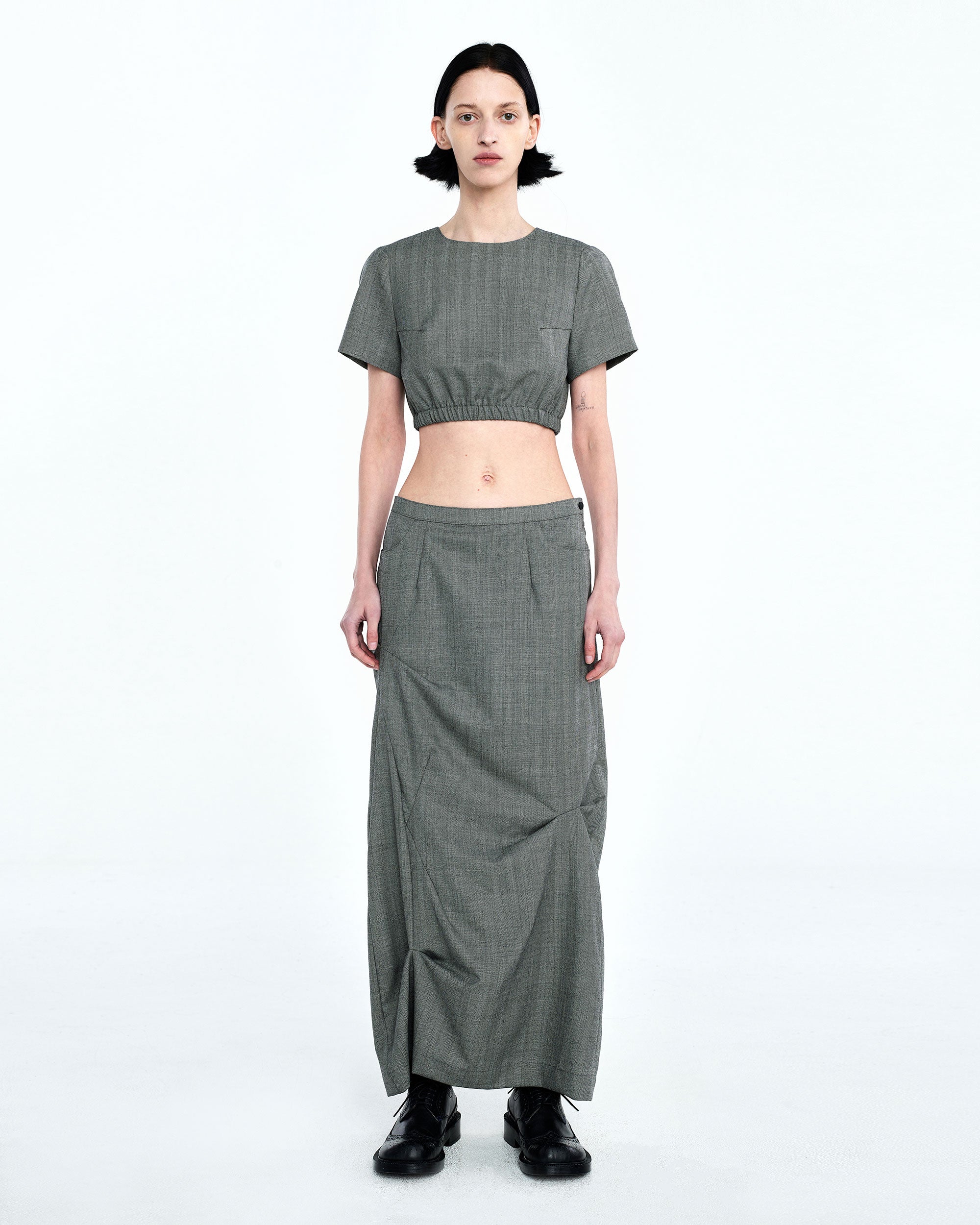 Ader Error - Flut cropped t-shirt (Gray) product image 3 | TRAB K-Fashion Australia