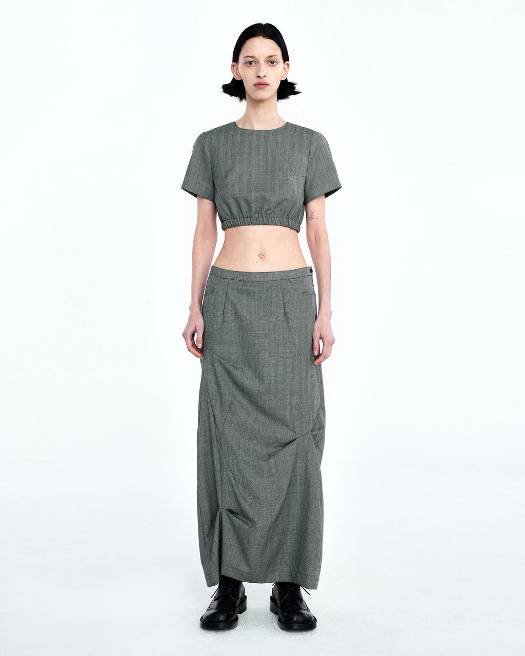 Ader Error - Flut cropped t-shirt (Gray) product image 3 | TRAB K-Fashion Australia