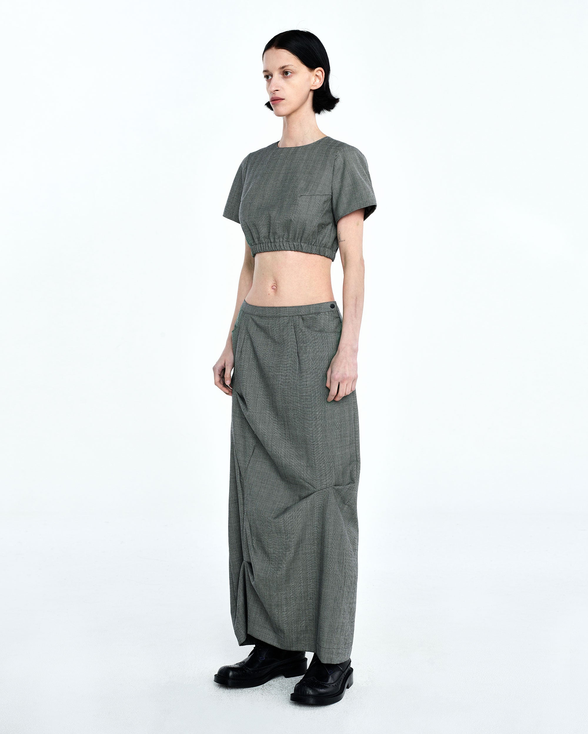 Ader Error - Flut cropped t-shirt (Gray) product image 4 | TRAB K-Fashion Australia
