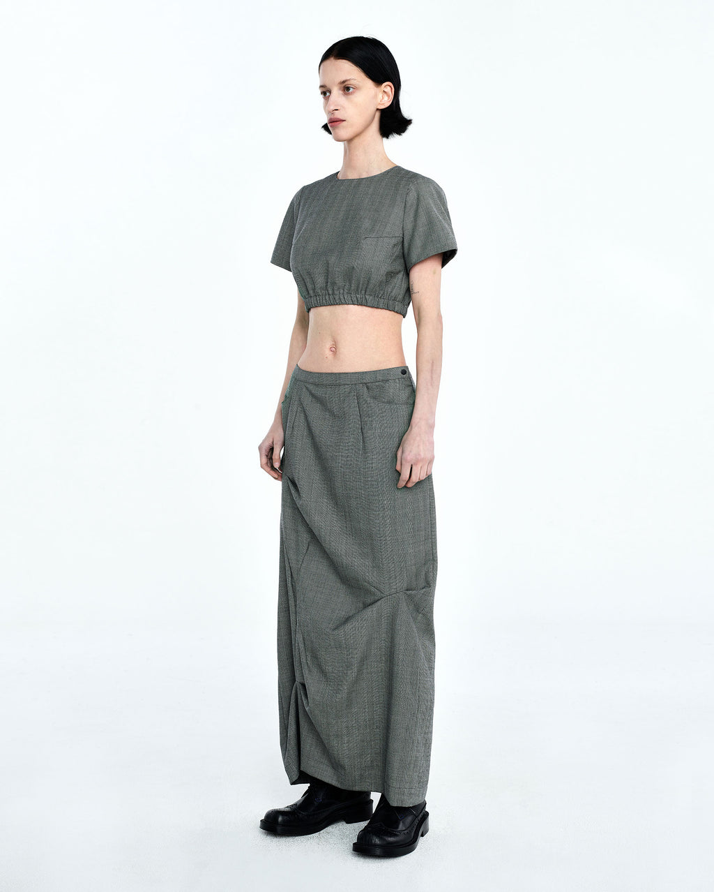 Ader Error - Flut cropped t-shirt (Gray) product image 4 | TRAB K-Fashion Australia