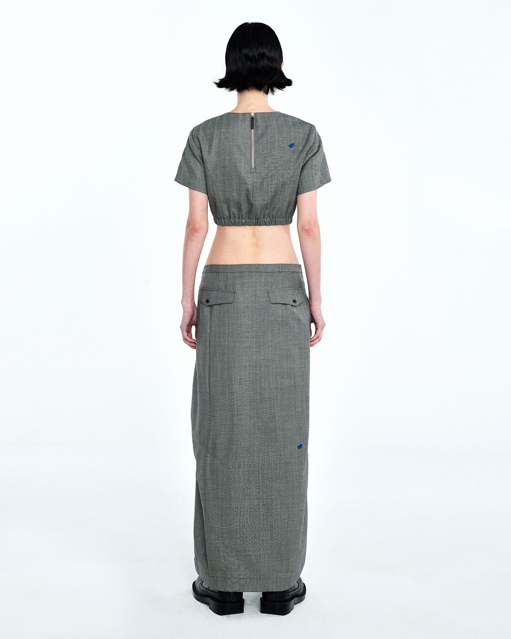 Ader Error - Flut cropped t-shirt (Gray) product image 5 | TRAB K-Fashion Australia