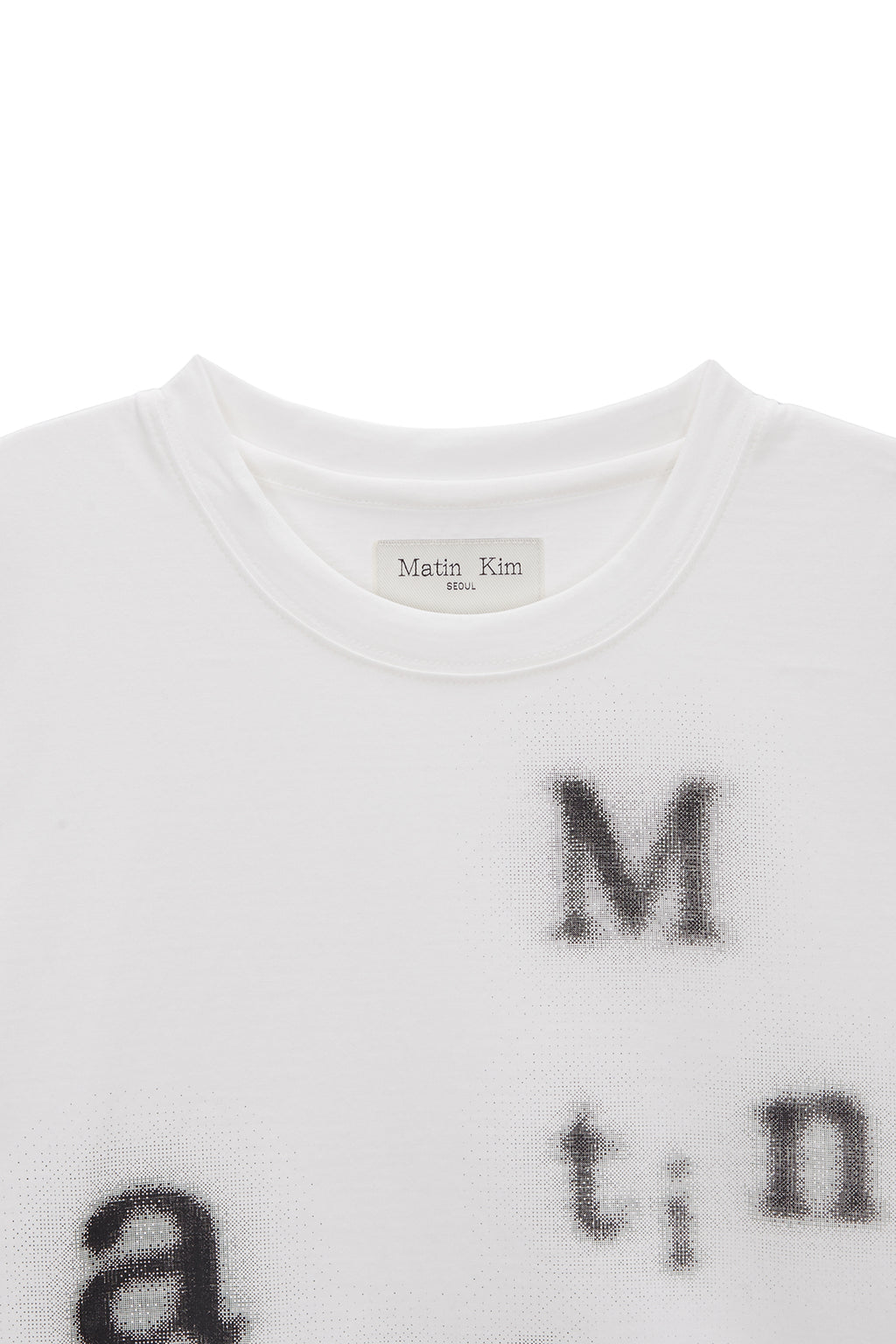 Matin Kim - Blurred Logo Crop Top (White) product image 3 | TRAB K-Fashion Australia