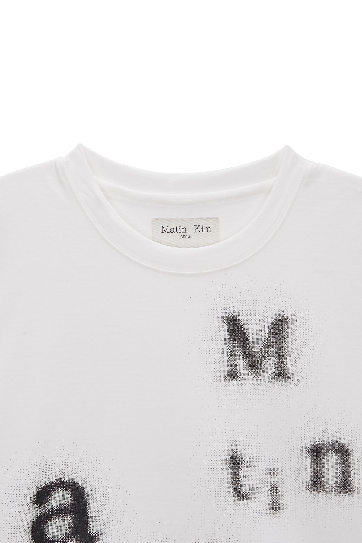 Matin Kim - Blurred Logo Crop Top (White) product image 3 | TRAB K-Fashion Australia