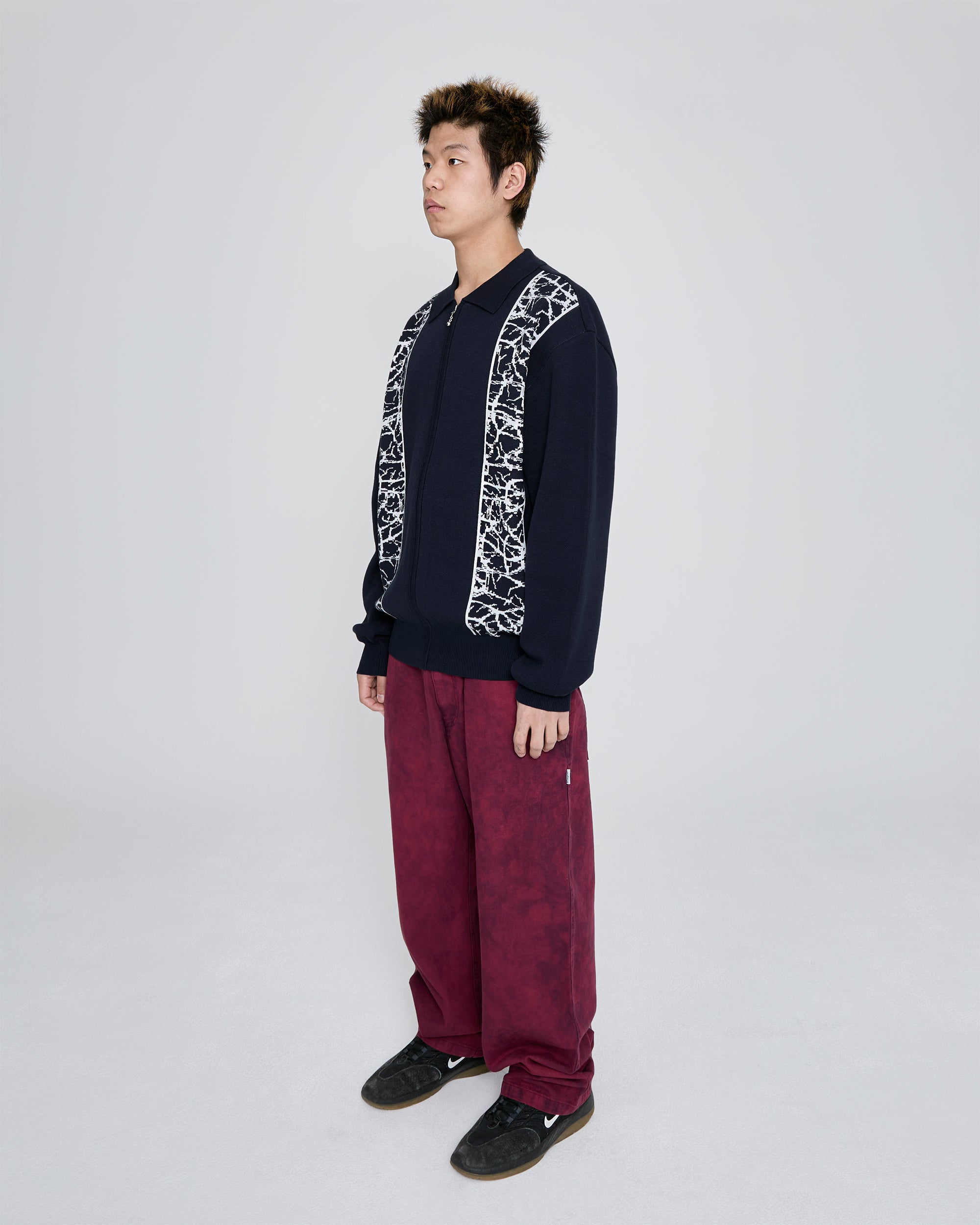 yeseyesee - Knit Zip Up Polo Cardigan (Navy) product image 8 | TRAB K-Fashion Australia