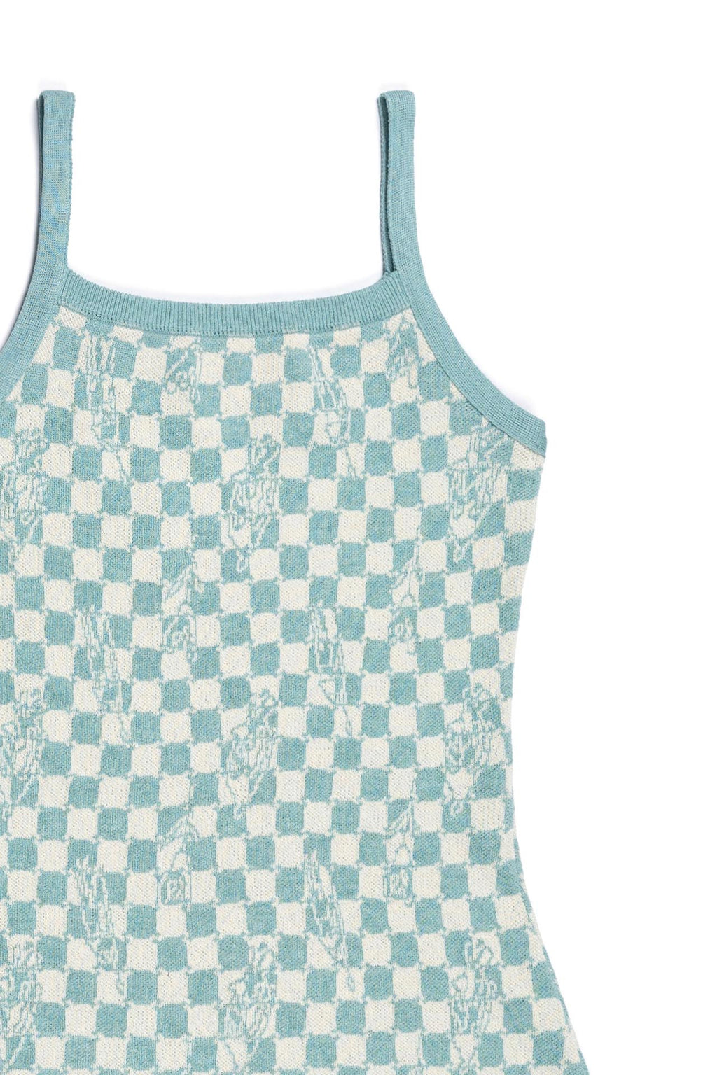 Ioedle - Checkerboard Illusion Sleeveless Knit Dress (Mint) product image 1 | TRAB K-Fashion Australia