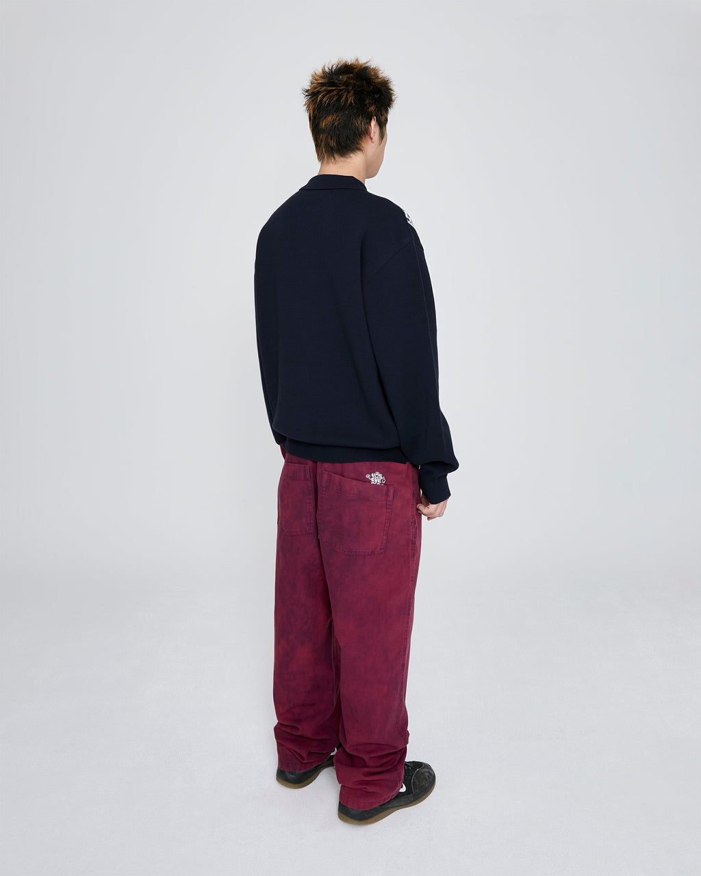 yeseyesee - Knit Zip Up Polo Cardigan (Navy) product image 9 | TRAB K-Fashion Australia