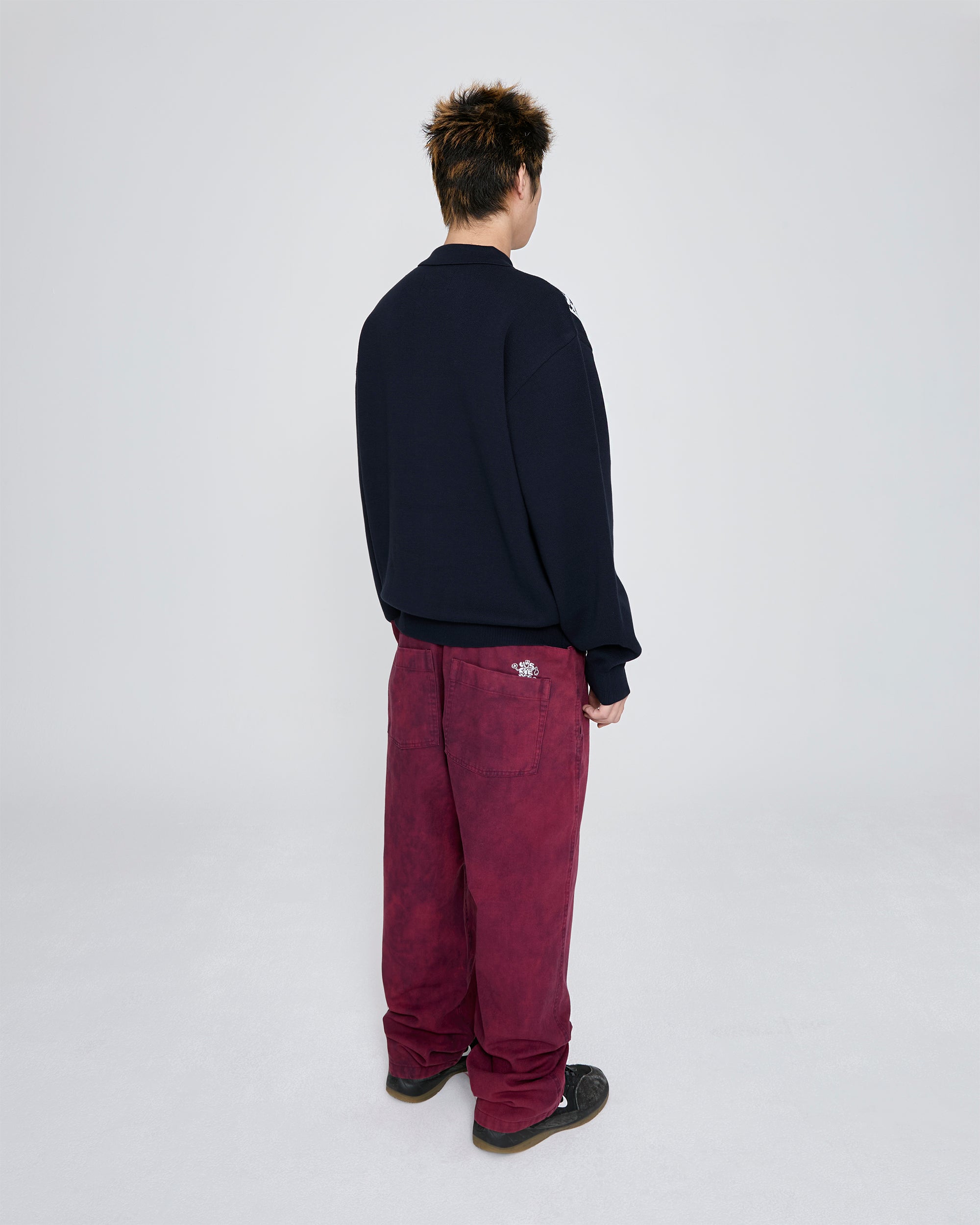 yeseyesee - Knit Zip Up Polo Cardigan (Navy) product image 9 | TRAB K-Fashion Australia