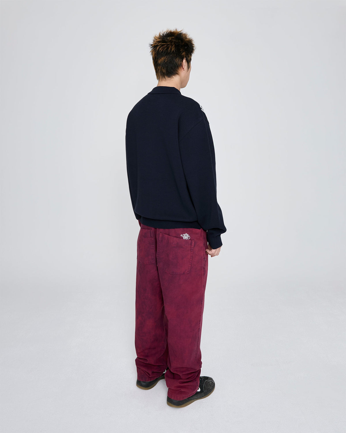 yeseyesee - Knit Zip Up Polo Cardigan (Navy) product image 9 | TRAB K-Fashion Australia