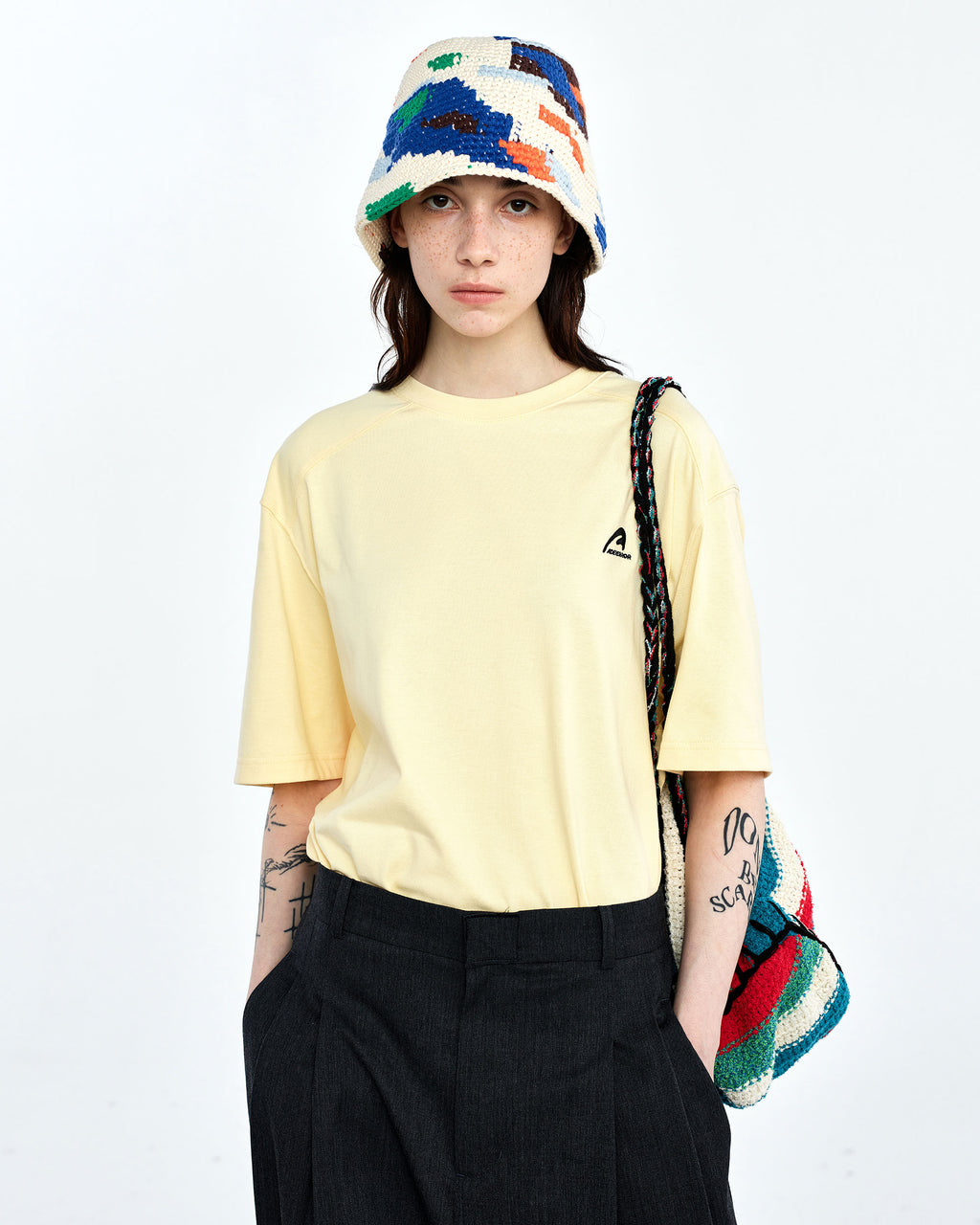 Ader Error - A-peec logo t-shirt (Yellow) product image 2 | TRAB K-Fashion Australia
