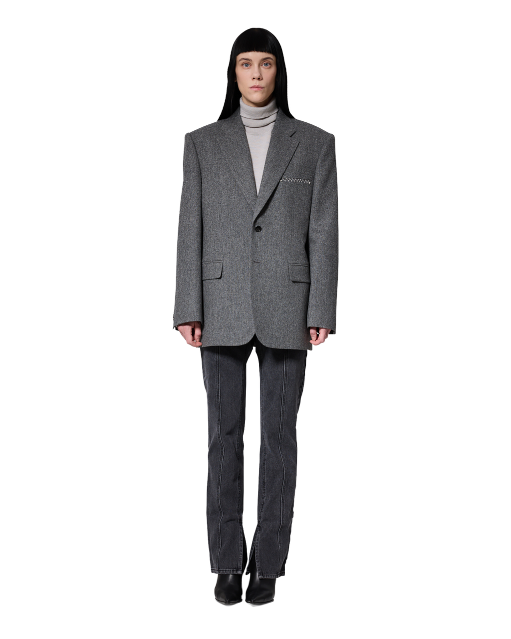 Kimhe Kim - Daniel Jacket With Belt (Grey) product image 1 | TRAB K-Fashion Australia