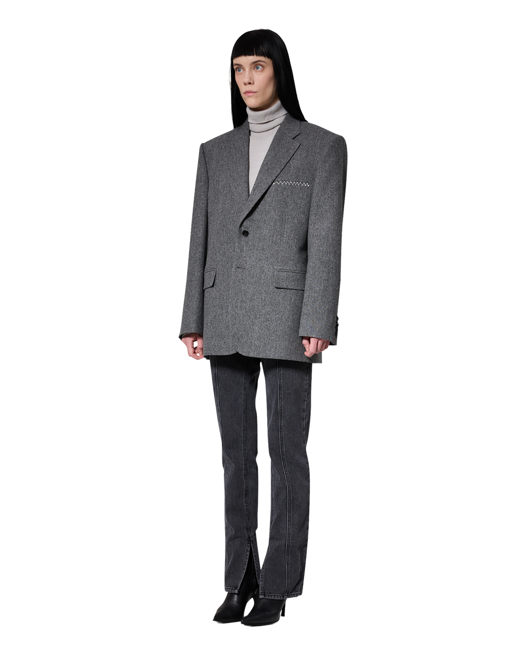 Kimhe Kim - Daniel Jacket With Belt (Grey) product image 2 | TRAB K-Fashion Australia